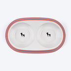 HUFT Rainbow Splash Printed Melamine Double Diner For Dog - Multicolor