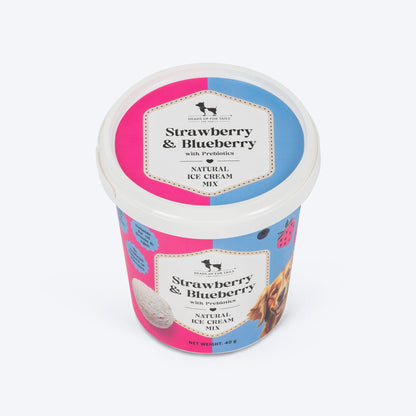 HUFT Strawberry & Blueberry With Prebiotics Natural Ice Cream Mix Treat For Dog - 40 g