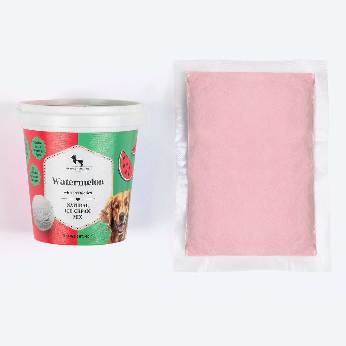 HUFT Watermelon With Prebiotics Natural Ice Cream Mix Dog Treats - 40 g