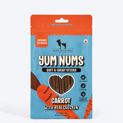 HUFT Yum Nums Soft & Chewy Sticks Carrot With Real Chicken Treat For Dogs - 70 g