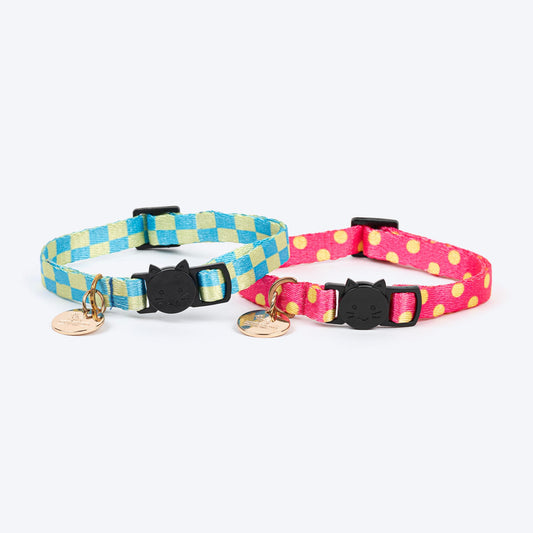 HUFT Meowvelous Cat Collar - Baby Pink/Arctic Blue