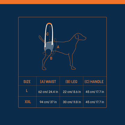 HUFT Trooper Hind Leg Support Lift Harness For Dogs - Navy Blue - Set Of 2