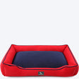 HUFT Classic Lounger Dog Bed - Red With Navy - S