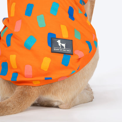 HUFT Confetti Love T-Shirt For Dog - Orange