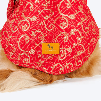 HUFT Festive Bliss Kurta For Dog - Red