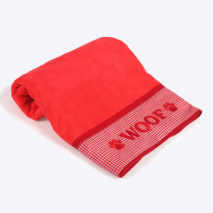 HUFT Microfibre Towel For Dogs & Cats - Red