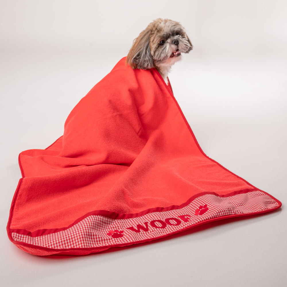 HUFT Microfibre Towel For Dogs & Cats - Red