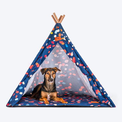 HUFT Color Pop Teepee Tent For Dogs & Cats - Navy Blue