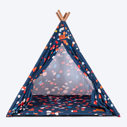 HUFT Color Pop Teepee Tent For Dogs & Cats - Navy Blue