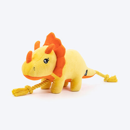 HUFT Triceratoopsie Squeaky Plush Toy For Dog - Yellow