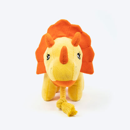 HUFT Triceratoopsie Squeaky Plush Toy For Dog - Yellow