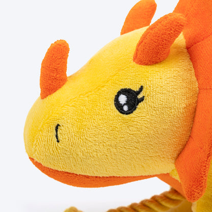 HUFT Triceratoopsie Squeaky Plush Toy For Dog - Yellow