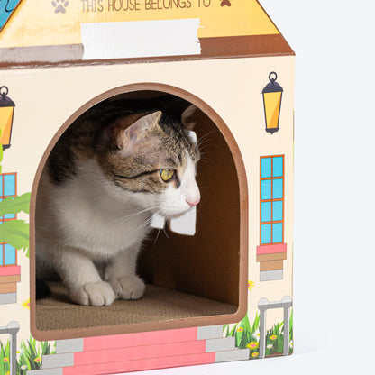 HUFT Kitty Cottage Scratcher For Cat - Multicolor