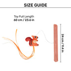 HUFT Squirrel Tales Teaser Wand Toy With Catnip For Cat - Orange