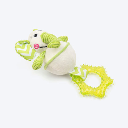 HUFT Billy The Elly Squeaky Plush Puppy Toy - White & Green