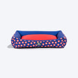 HUFT CuddleLove Lounger Bed For Dog - Red & Navy