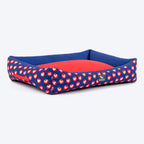HUFT CuddleLove Lounger Bed For Dog - Red & Navy