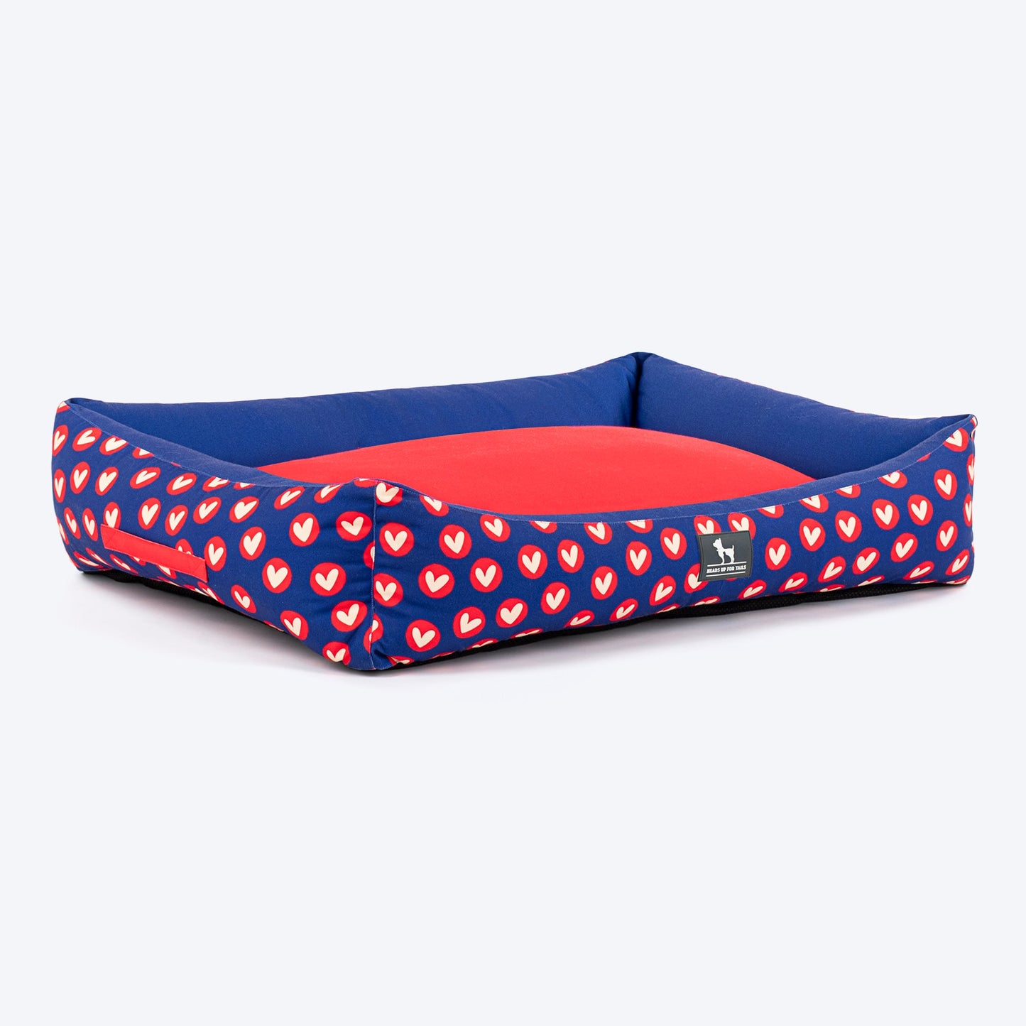 HUFT CuddleLove Lounger Bed For Dog - Red & Navy