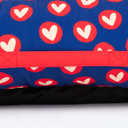 HUFT CuddleLove Lounger Bed For Dog - Red & Navy