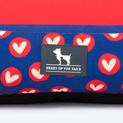 HUFT CuddleLove Lounger Bed For Dog - Red & Navy