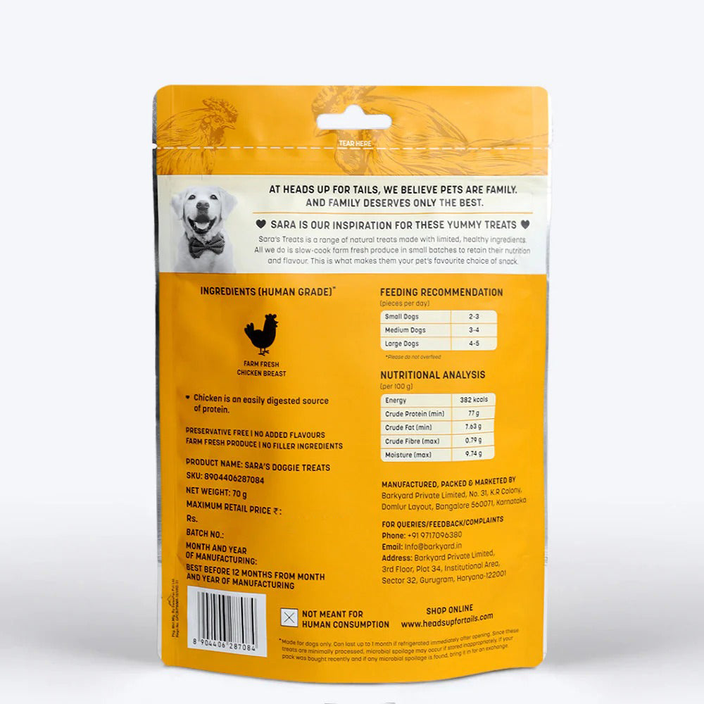 HUFT Sara's Doggie Chicken Jerky Dog Treats - 70 g