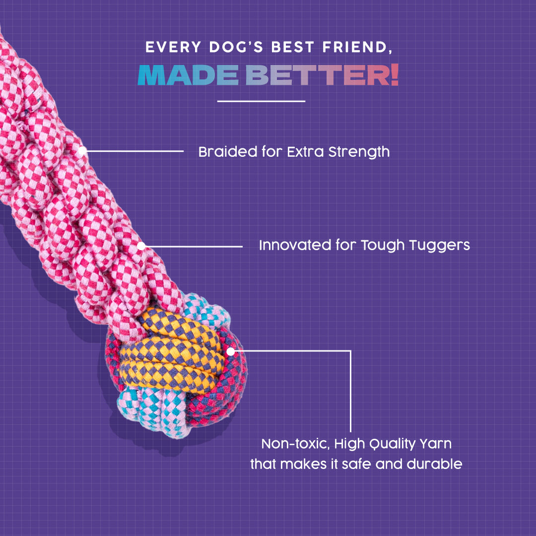 Dash Dog Knots Of Fun Rope Dog Toy - Pink