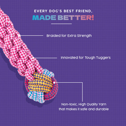 Dash Dog Knots Of Fun Rope Dog Toy - Pink