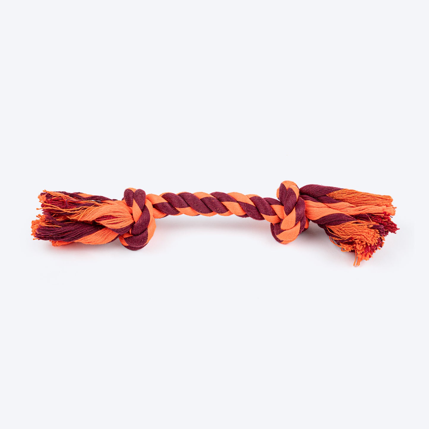 HUFT 2 Knot Rope Toy For Dog - Maroon & Orange