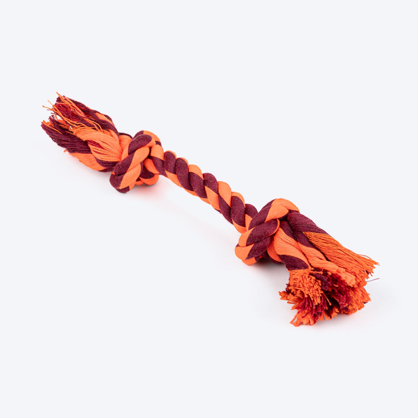 HUFT 2 Knot Rope Toy For Dog - Maroon & Orange