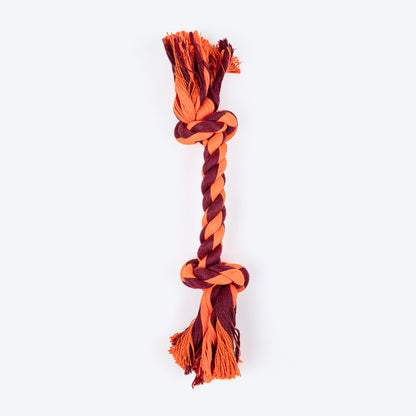 HUFT 2 Knot Rope Toy For Dog - Maroon & Orange