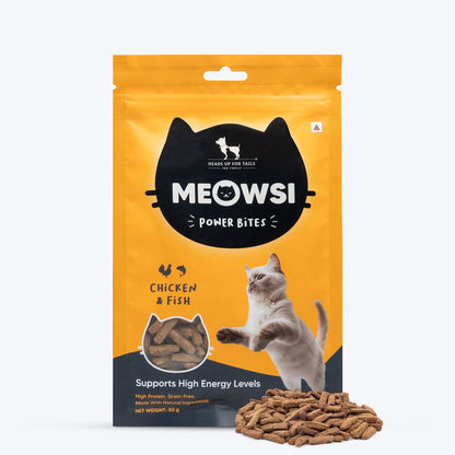 Meowsi by HUFT Chicken & Fish Power Bites Cat Treats - 50 gm