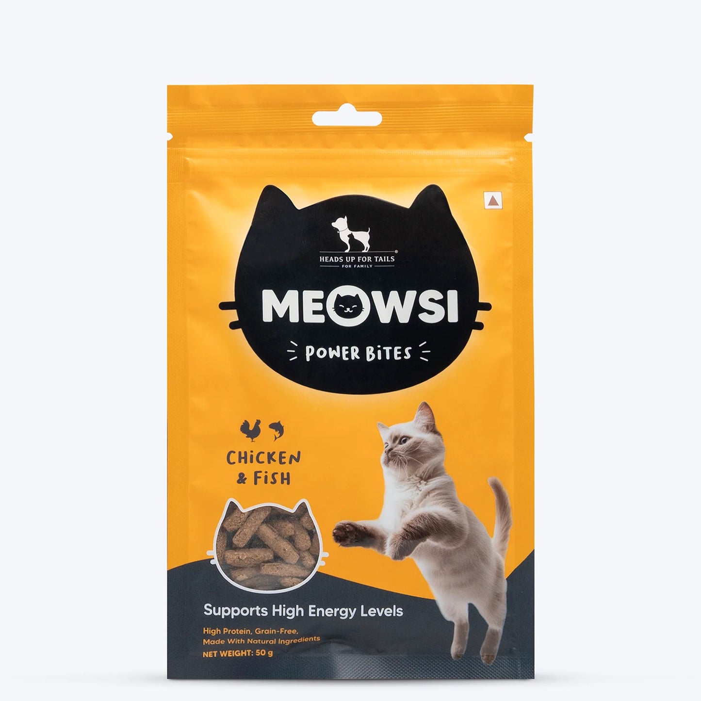 Meowsi by HUFT Chicken & Fish Power Bites Cat Treats - 50 gm