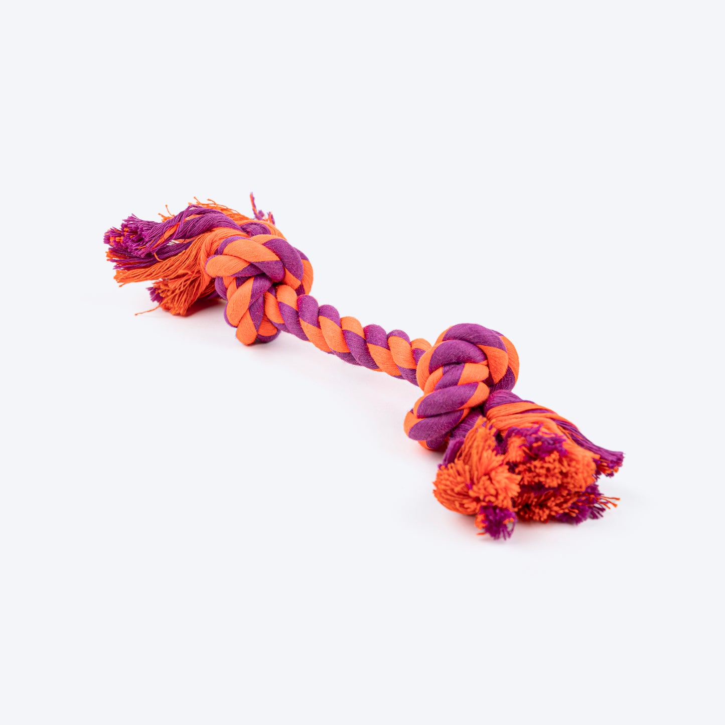 HUFT 2 Knot Rope Toy For Dog - Orange & Purple