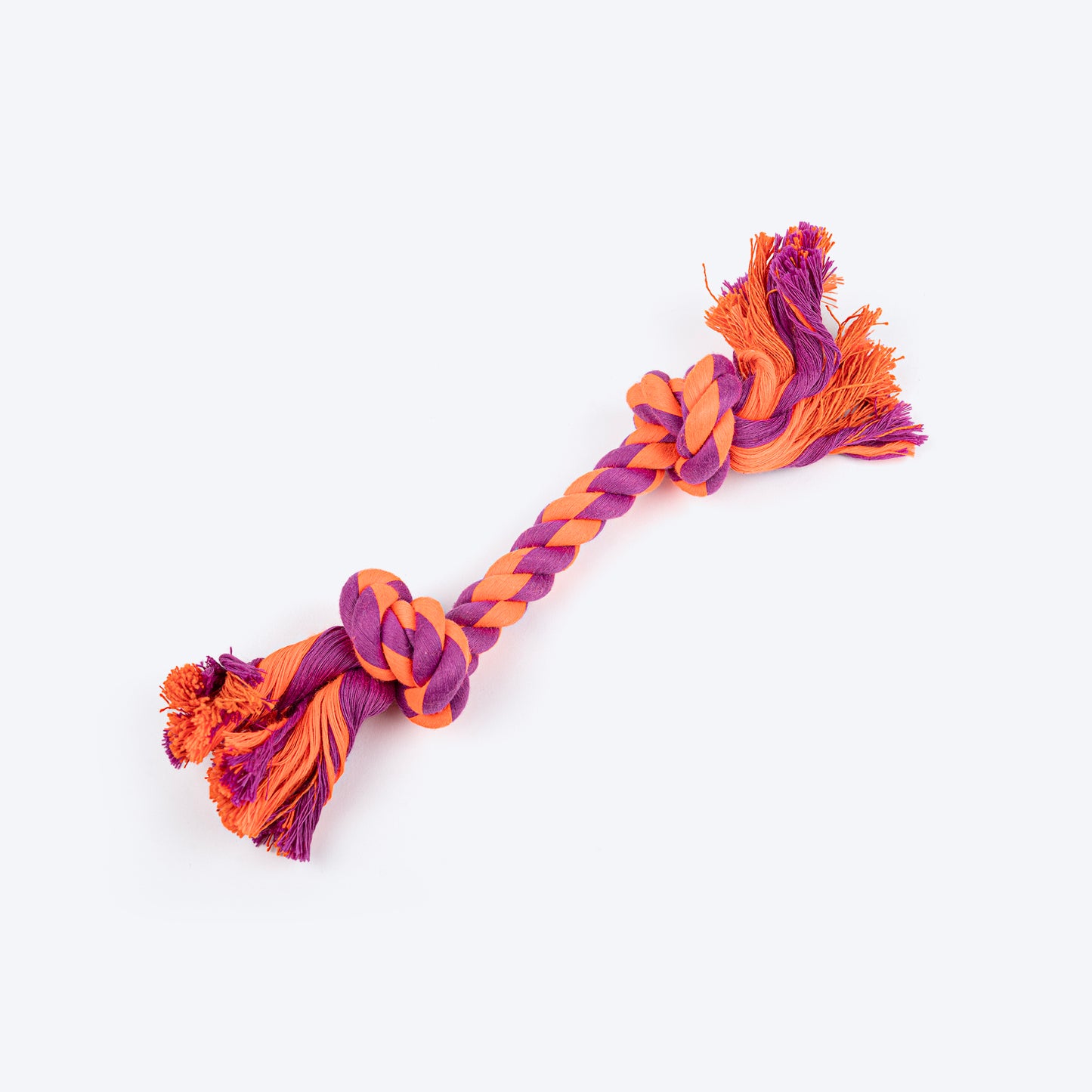 HUFT 2 Knot Rope Toy For Dog - Orange & Purple