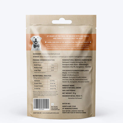 HUFT Sara's Dehydrated Chicken Feet Dog Treats - 80 g - 8 Pcs