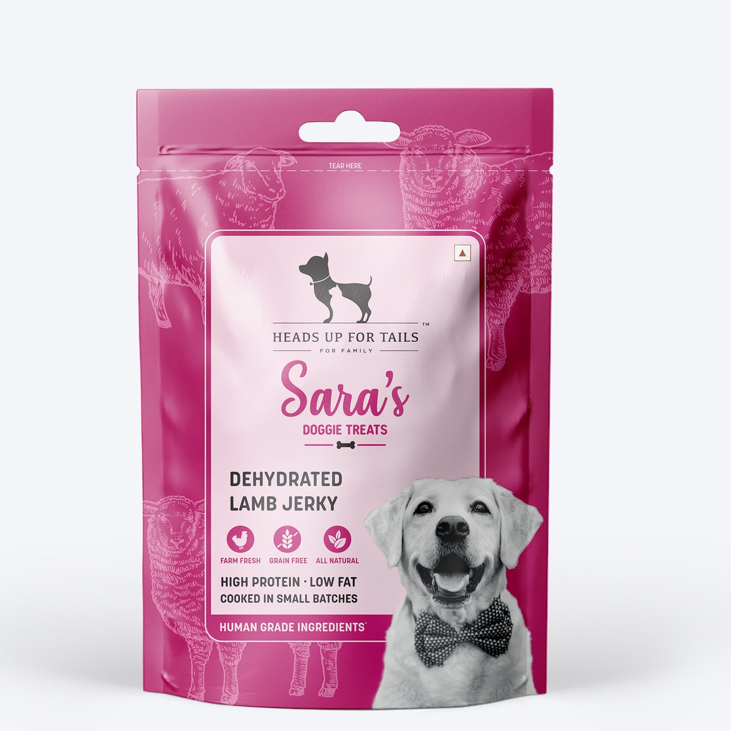 HUFT Sara's Doggie Treats - Dehydrated Lamb Jerky - 70g
