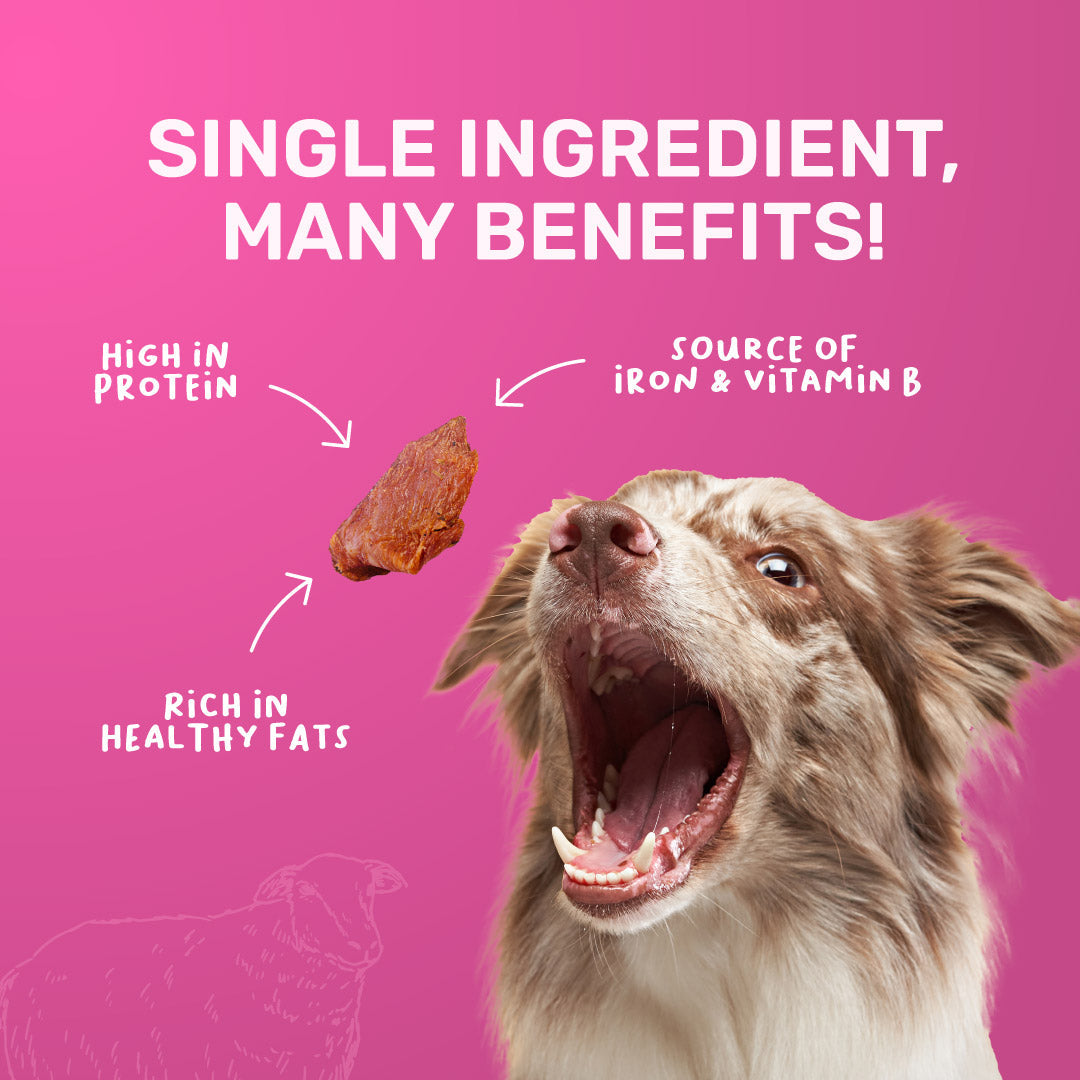 HUFT Sara's Doggie Treats - Dehydrated Lamb Jerky - 70g