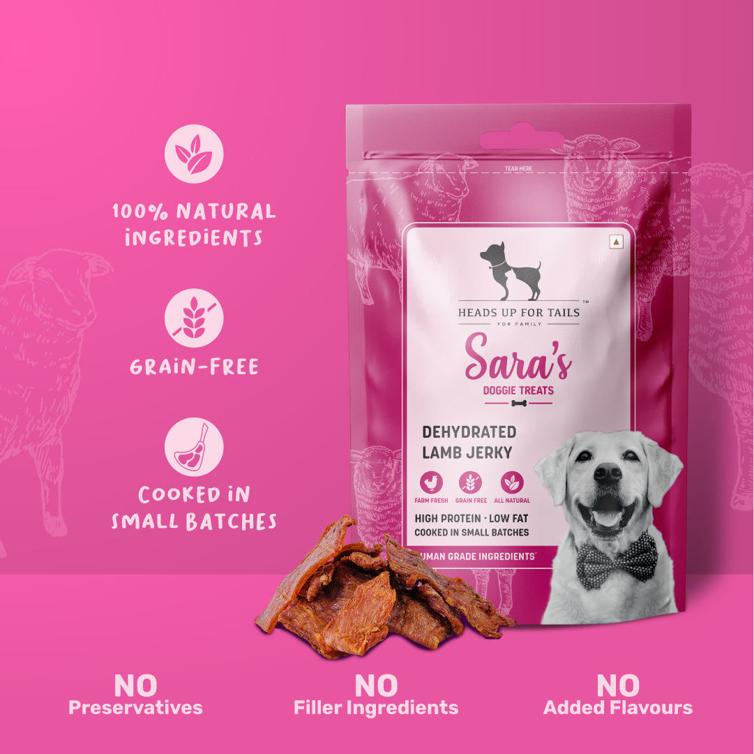 HUFT Sara's Doggie Treats - Dehydrated Lamb Jerky - 70g