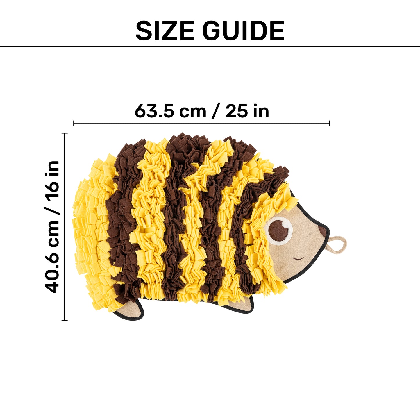 HUFT Hedgehog Snuffle Mat For Dog - Black & Yellow