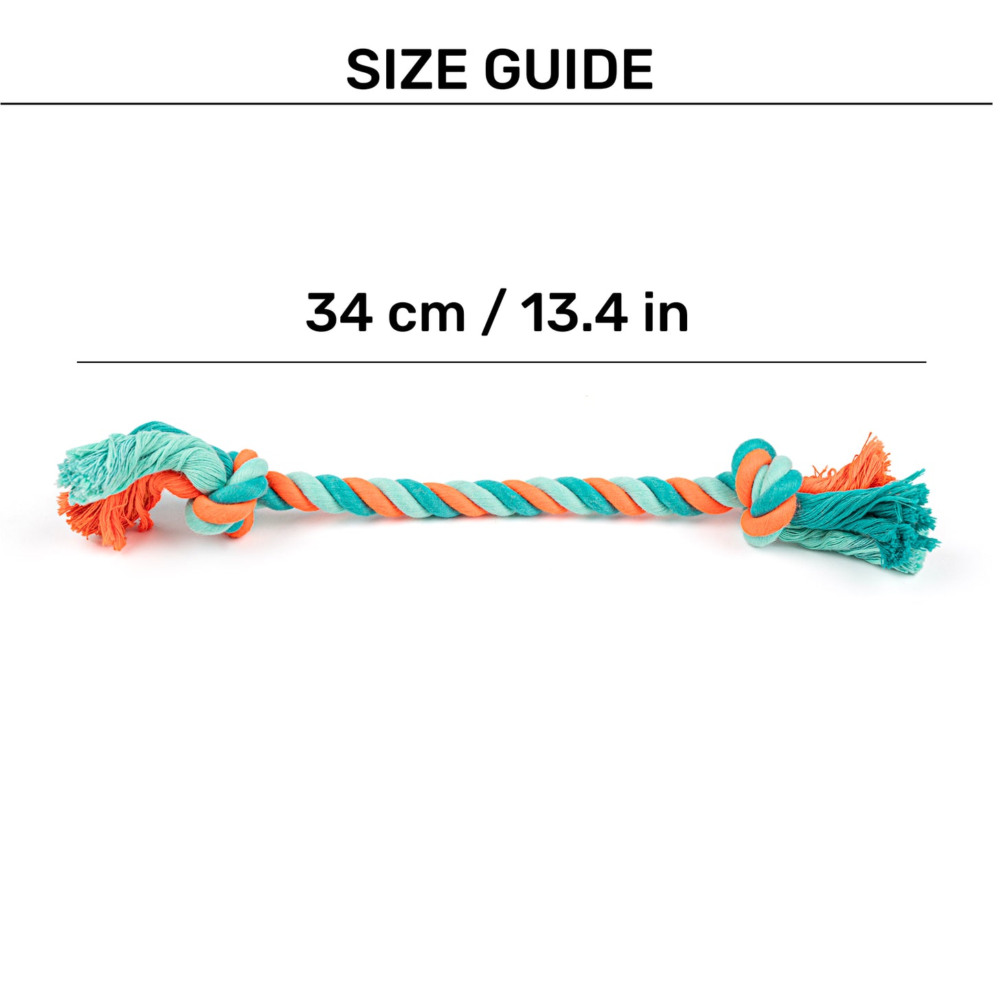 HUFT 2 Knot Rope Toy For Dog - Multicolour