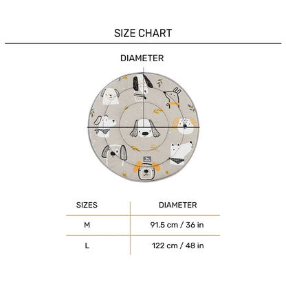 HUFT Doodle Den Round Mat For Dog & Cat - Grey