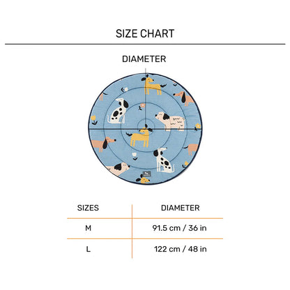 HUFT Bark & Bloom Round Mat For Dog & Cat - Blue