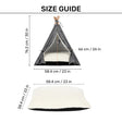 HUFT Cozy Fort Teepee Tent Bed For Dog & Cat - Charcoal Black