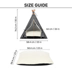 HUFT Cozy Fort Teepee Tent Bed For Dog & Cat - Charcoal Black