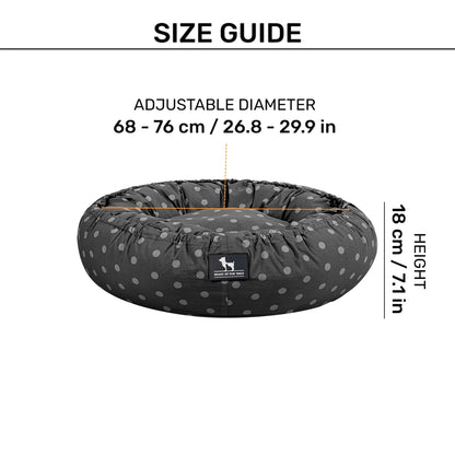 HUFT Polka Paws Adjustable Donut Bed For Dog & Cat - Peach