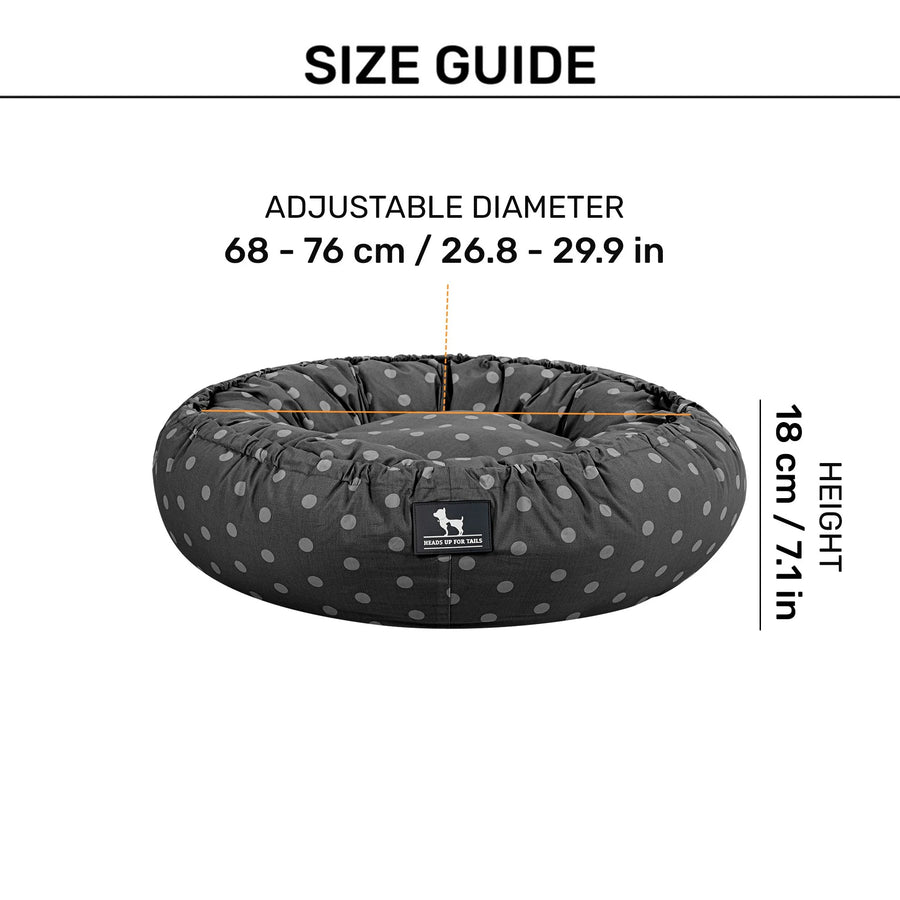 HUFT Polka Paws Adjustable Donut Bed For Dog & Cat - Peach