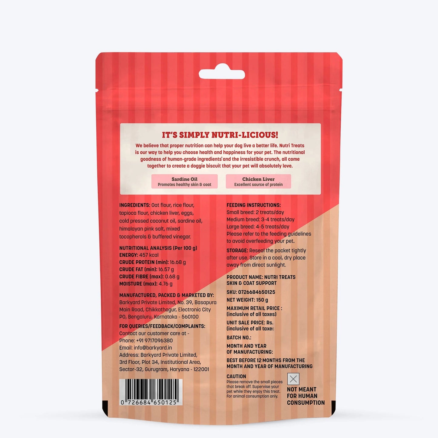 HUFT Nutri Dog Treats - Skin & Coat Support - 150 g