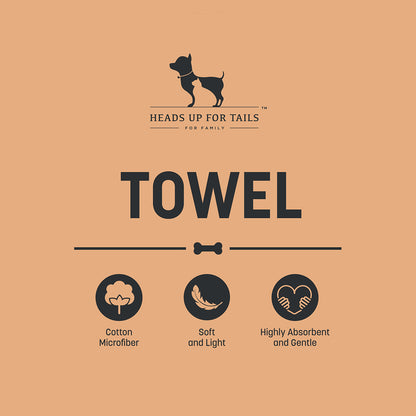 HUFT Cutest Microfiber Towel For Dogs & Cats - Light Blue