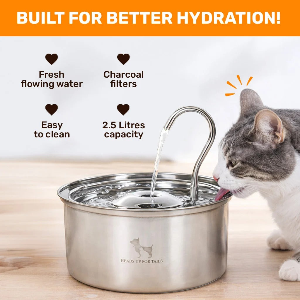 HUFT Stainless Steel Water Fountain For Dog & Cat