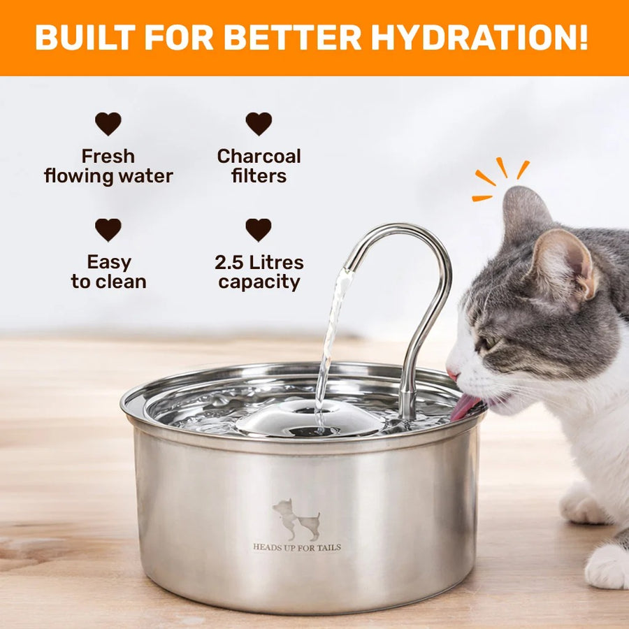 HUFT Stainless Steel Water Fountain For Dog & Cat